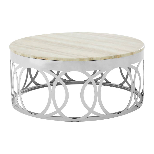 premier housewares Yasmin White Marble Coffee Table