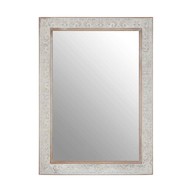 Premier Housewares Yasmina Antique Silver Rectangular Wall Mirror