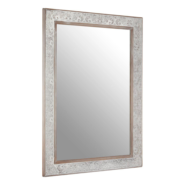 Premier Housewares Yasmina Antique Silver Rectangular Wall Mirror