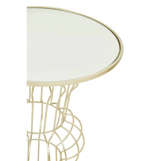 Premier Housewares Yaxi Light Gold Finish Frame Table