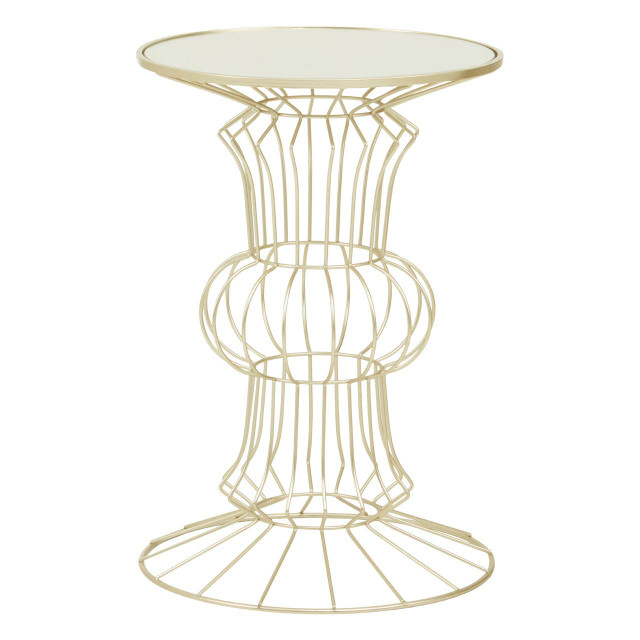 premier housewares Yaxi Light Gold Finish Frame Table