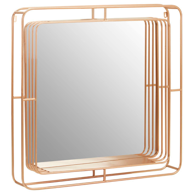 Premier Housewares Yaxi Mirror Faux Champagne Gold Foil