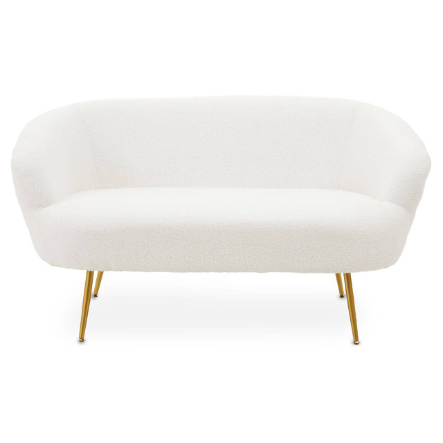 Premier Housewares Yazmin Two Seat Sofa With Gold Finish Legs