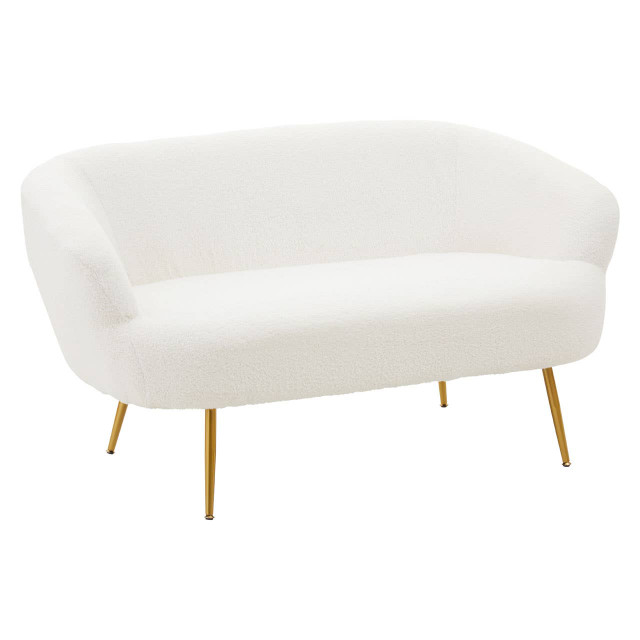 Premier Housewares Yazmin Two Seat Sofa With Gold Finish Legs