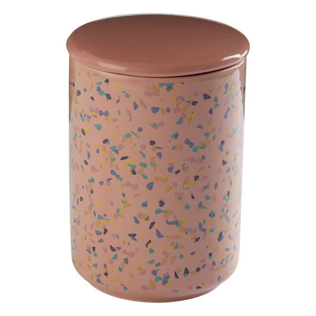 Premier Housewares Yuki Large Pink Terrazzo Storage Canister