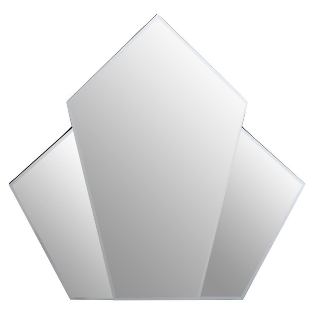 premier housewares Yula Art Deco Wall Mirror With Silver Finish Frame
