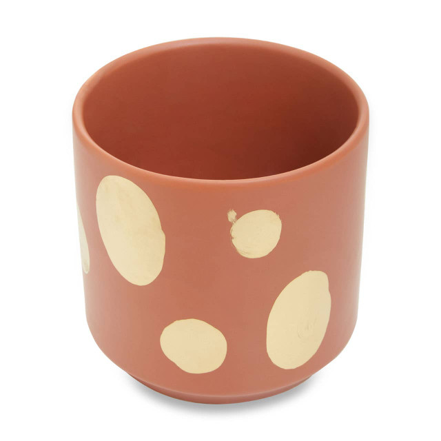 Premier Housewares Yuri Small Terracotta Gold Spotted Planter