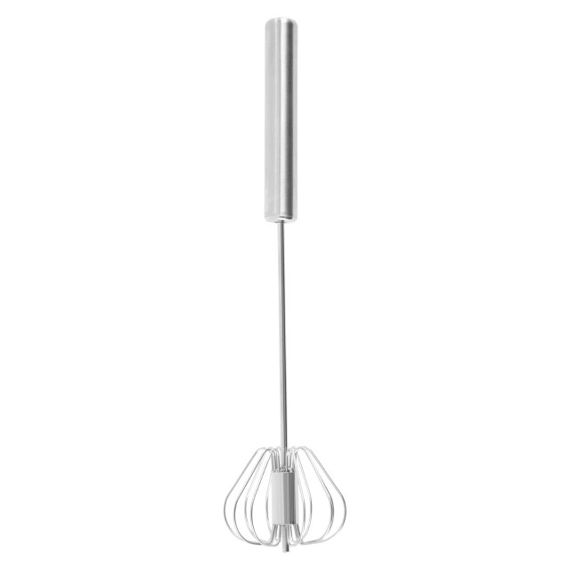 Premier Housewares Zamin Press And Spin Silver Finish 26cm Whisk