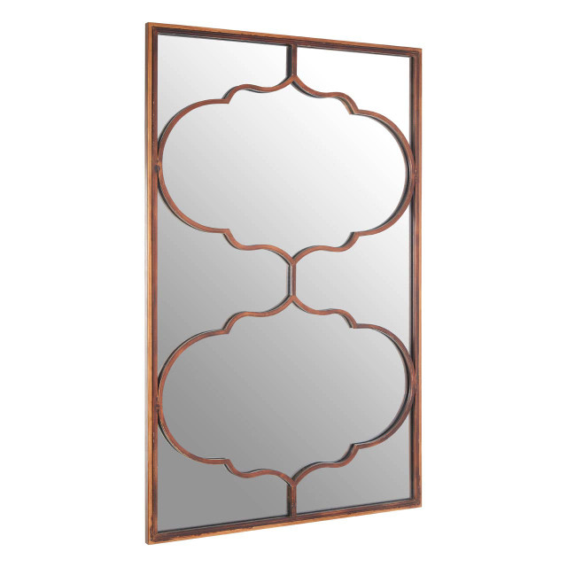 Premier Housewares Zariah Arabesque Gold Finish Wall Mirror