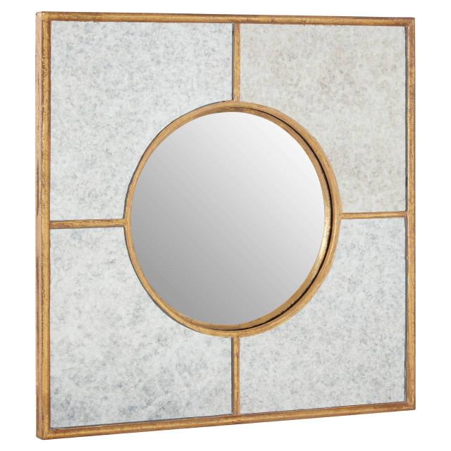 Premier Housewares Zariah Gold Finish Art Deco Wall Mirror