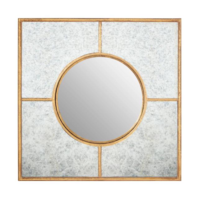 premier housewares Zariah Gold Finish Art Deco Wall Mirror