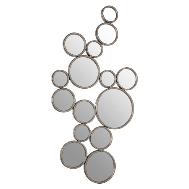 Premier Housewares Zariah Large Silver Multi Circle Wall Mirror
