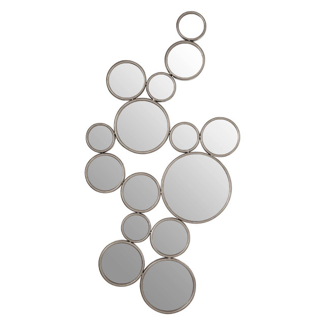 premier housewares Zariah Large Silver Multi Circle Wall Mirror