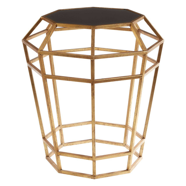 Premier Housewares Zariah Mirror Top And Geometric Base Table