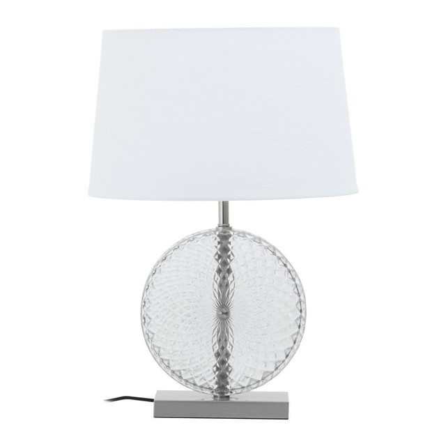 Premier Housewares Zarni Glass And Brushed Chrome Table Lamp
