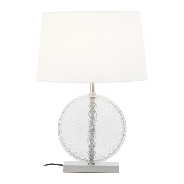 premier housewares Zarni Glass And Brushed Chrome Table Lamp