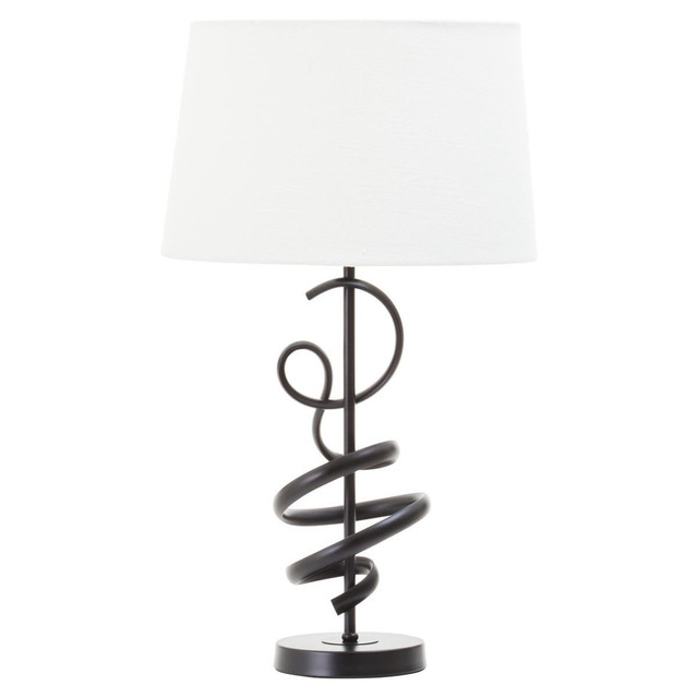 Premier Housewares Zavi Matte Black Squiggle Table Lamp