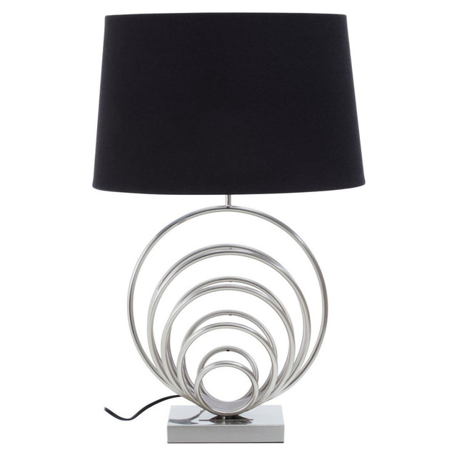 Premier Housewares Zayda Brushed Chrome Sphere Table Lamp