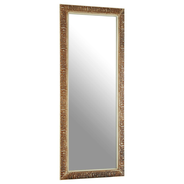 Premier Housewares Zelma Champagne Finish Ridged Wall Mirror