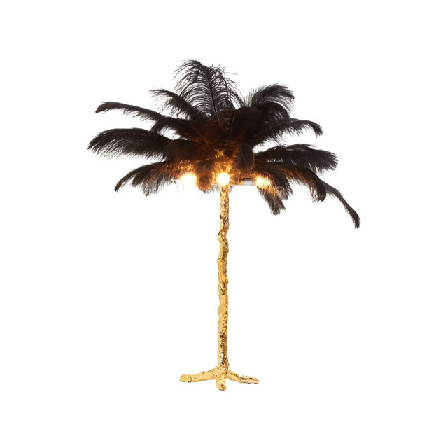 Premier Housewares Zendaya Black Ostrich Feather Table Lamp