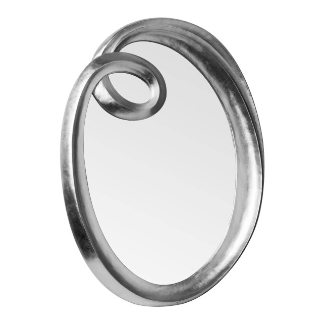 Premier Housewares Zenya Swirl Design Silver Wall Mirror