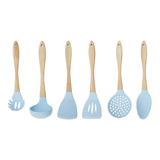 Premier Housewares Zing 7 Piece Utensil Set In Pastel Blue
