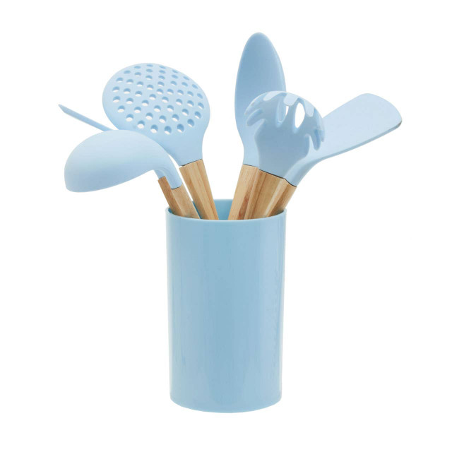 premier housewares Zing 7 Piece Utensil Set in Pastel Blue