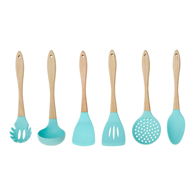 Premier Housewares Zing 7 Piece Utensil Set In Pastel Green