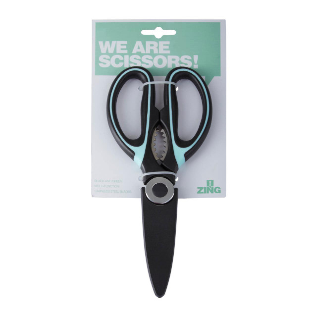 Premier Housewares Zing Black And Pastel Green Scissors
