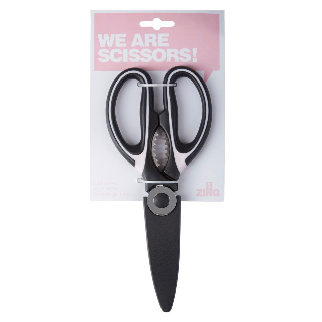 Premier Housewares Zing Black And Pastel Pink Scissors