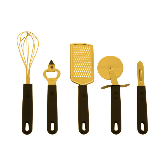 premier housewares Zing Five Piece Light Gold Kitchen Gadget Set