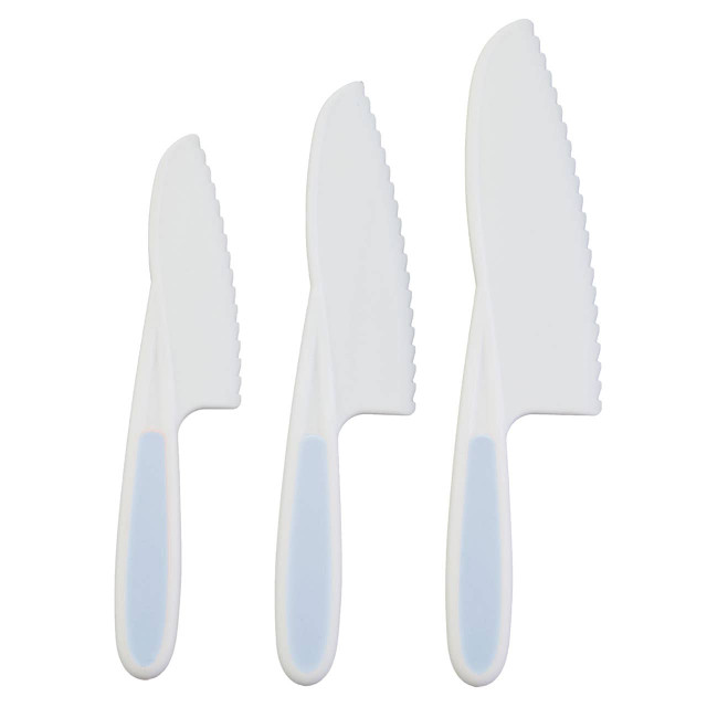 Premier Housewares Zing Set Of 3 Dessert Or Salad Knives In Pastel Blue