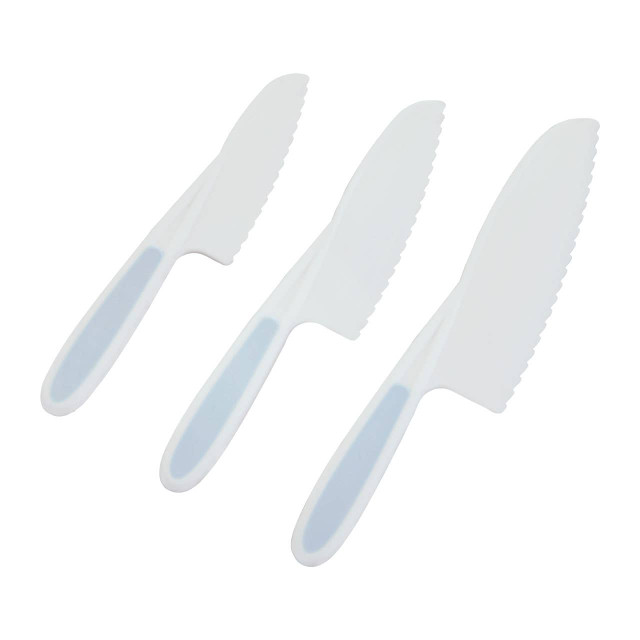 Premier Housewares Zing Set Of 3 Dessert Or Salad Knives In Pastel Blue