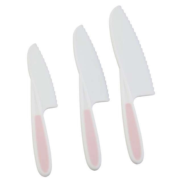Premier Housewares Zing Set Of 3 Dessert Or Salad Knives In Pastel Pink