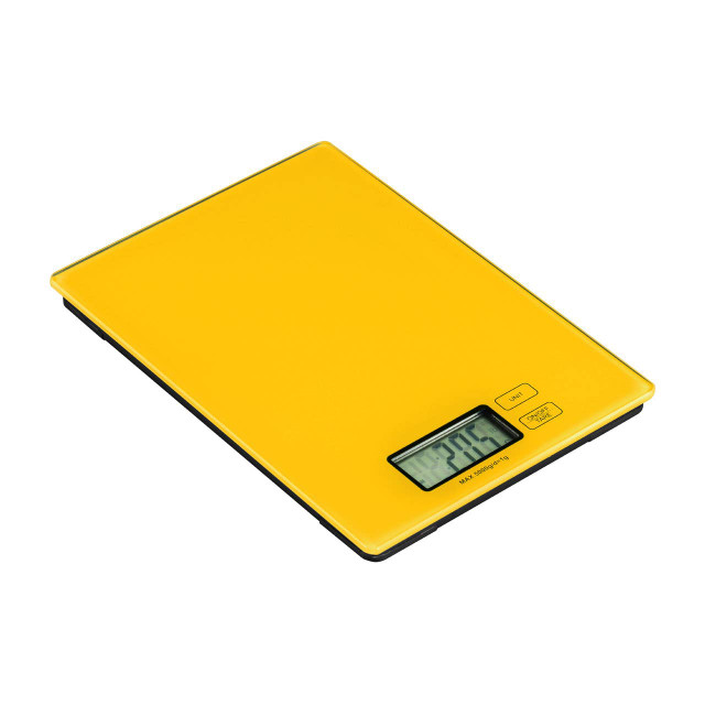 Premier Housewares Zing Yellow Glass Rectangular Kitchen Scale