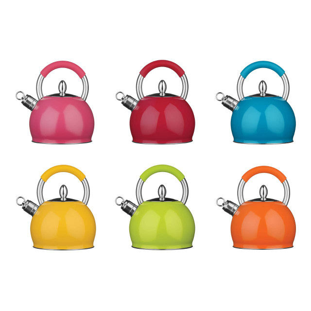 Premier Housewares Zion Orange Stainless Steel Whistling Kettle