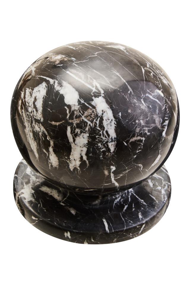 Premier Housewares Zoro Black And White Veined Marble Ball Sculpture