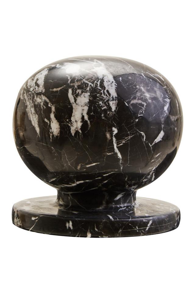 premier housewares Zoro Black and White Veined Marble Ball Sculpture
