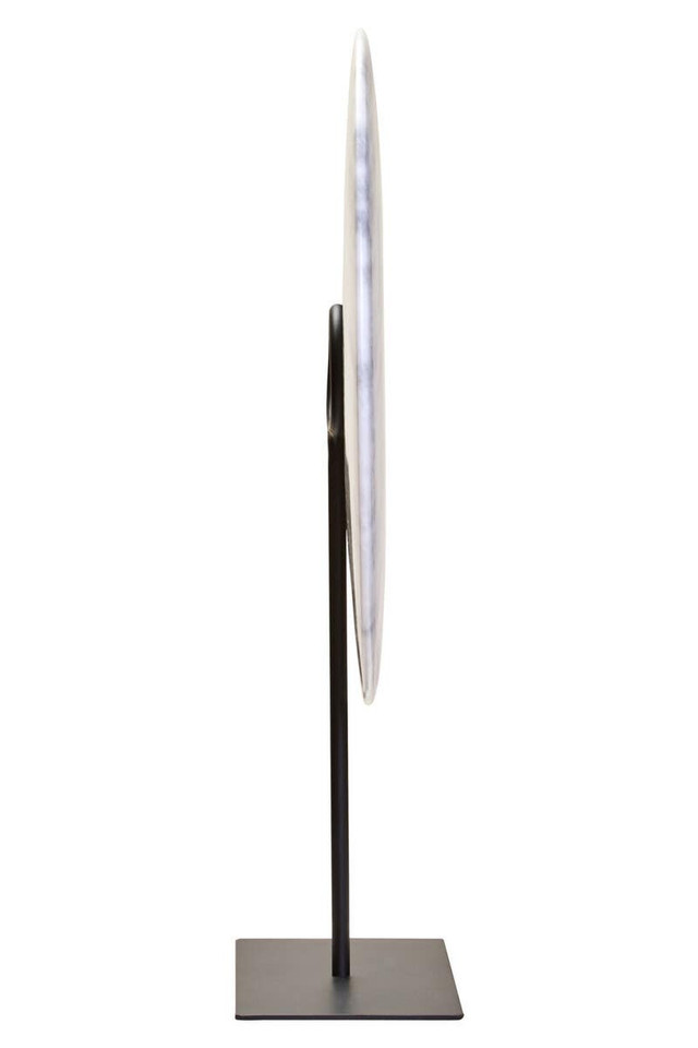 Premier Housewares Zoro Extra Large Round Dia 35cm White Marble Disc Sculpture