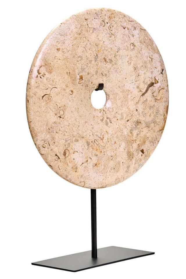 Premier Housewares Zoro Large Natural Speckled Marble Round Dia 30cm Disc Sculpture