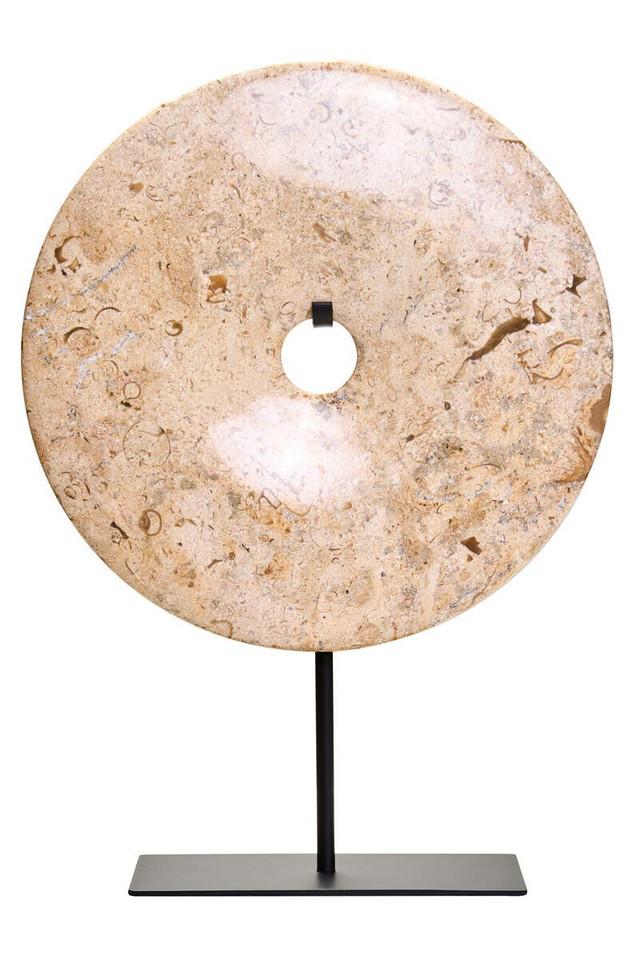 Premier Housewares Zoro Large Natural Speckled Marble Round Dia 30cm Disc Sculpture