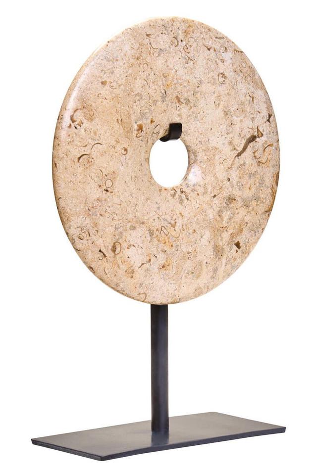 premier housewares Zoro Small Natural Speckled Marble Round Dia 20cm Disc Sculpture