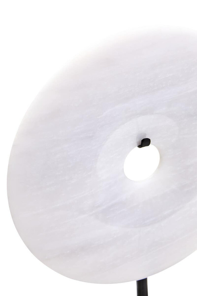 Premier Housewares Zoro Small Round Dia 20cm Grey Marble Disc Sculpture