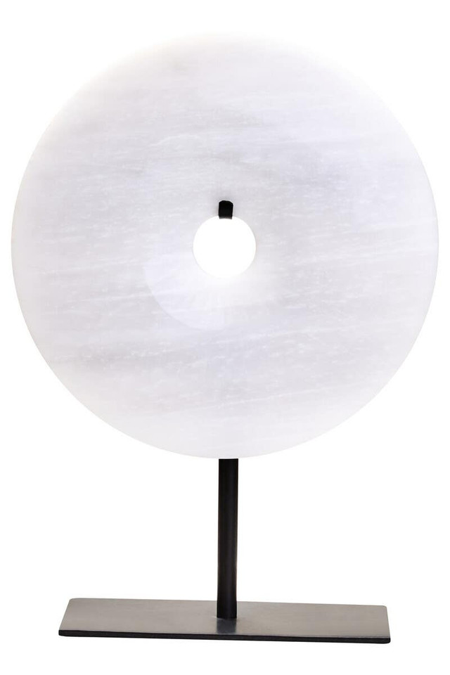 premier housewares Zoro Small Round Dia 20cm Grey Marble Disc Sculpture premier housewares Zoro Small Round Dia 20cm Grey Marble Disc Sculpture