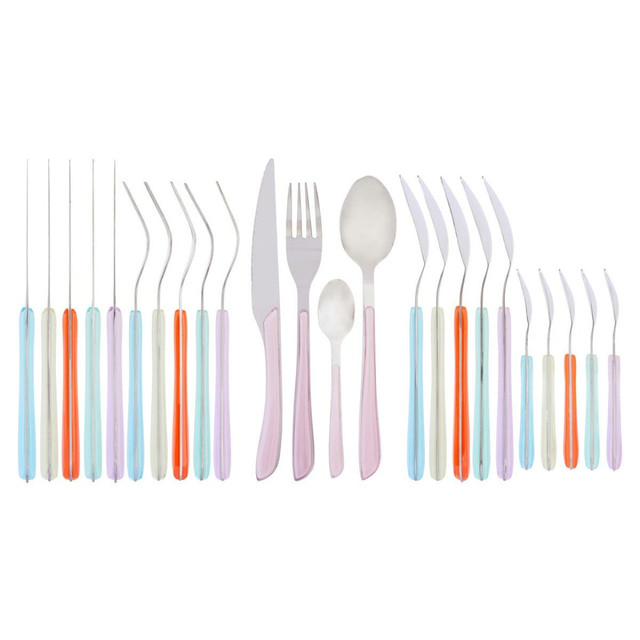 premier housewares Zuma 24Pc Multi Pastel Coloured Cutlery