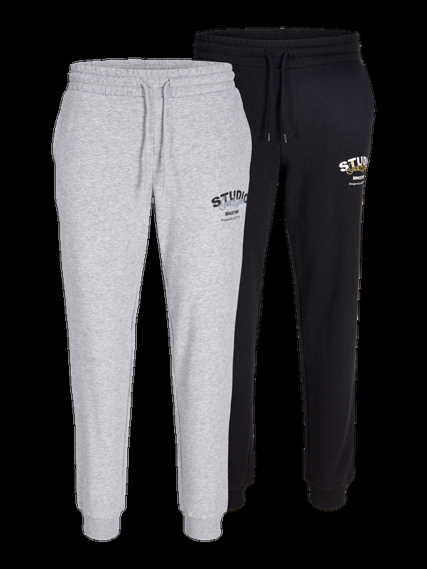 premium by jack & jones 2-pack Regular Fit Sweatpants Bottom:Black / Black