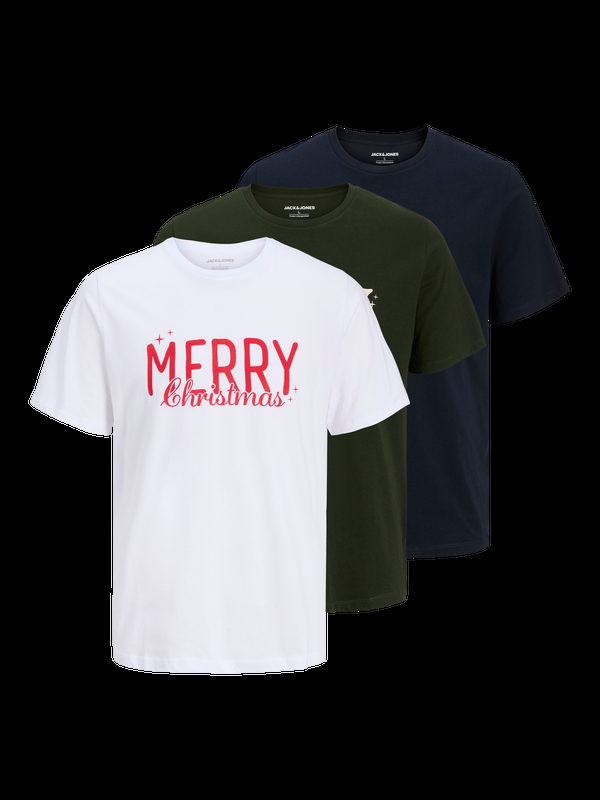Premium By Jack & Jones 3-pack X-mas T-shirt Blue / Sky Captain