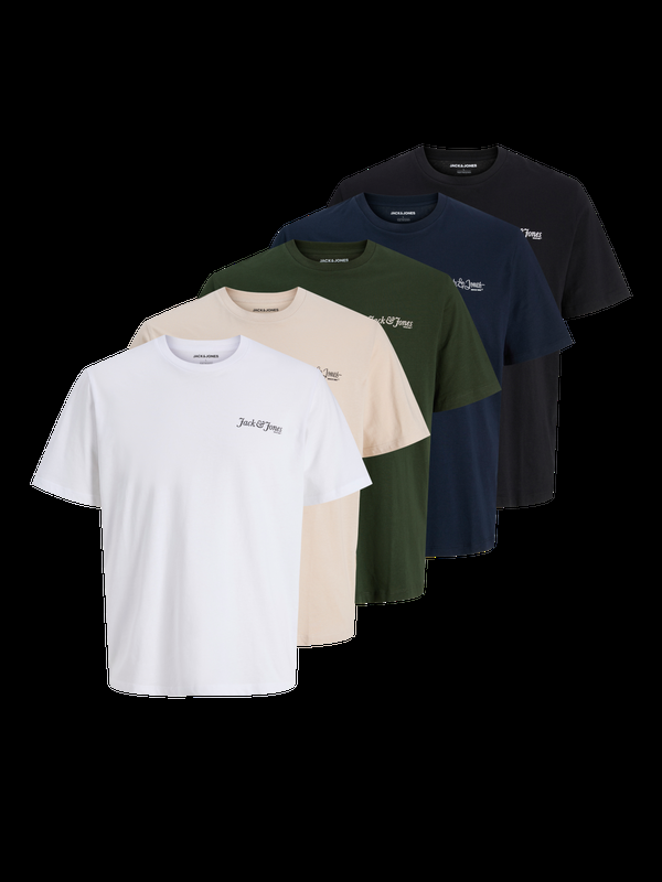 Premium By Jack & Jones 5-pack T-shirt White / Moonbeam