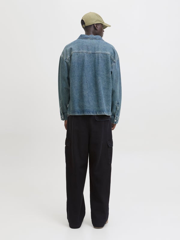 Premium By Jack & Jones Baggy Fit Cargo Trousers Black / Black