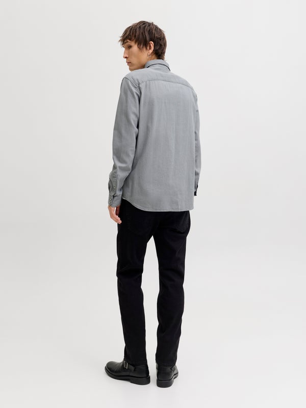 Premium By Jack & Jones Comfort Fit Denim Shirt Grey / Light Grey Denim